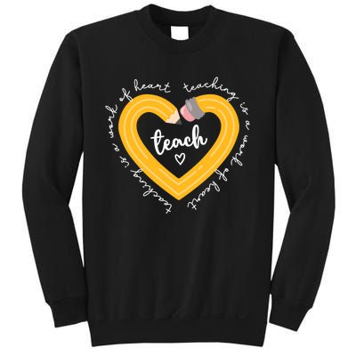 Teaching Is A Work Of Heart Teacher Back To School Sweatshirt