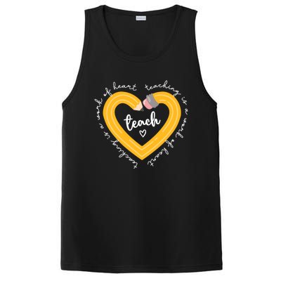 Teaching Is A Work Of Heart Teacher Back To School PosiCharge Competitor Tank