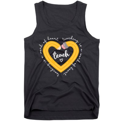 Teaching Is A Work Of Heart Teacher Back To School Tank Top