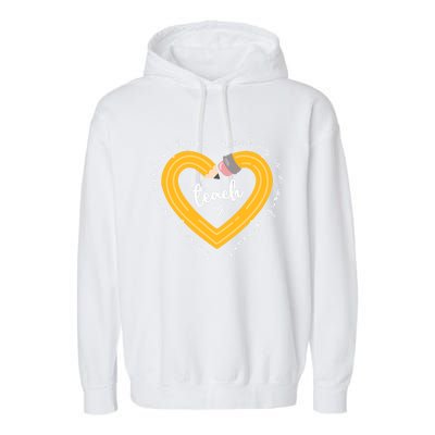 Teaching Is A Work Of Heart Teacher Back To School Garment-Dyed Fleece Hoodie