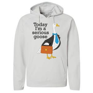 Today IM A Serious Goose Funny Goose Performance Fleece Hoodie