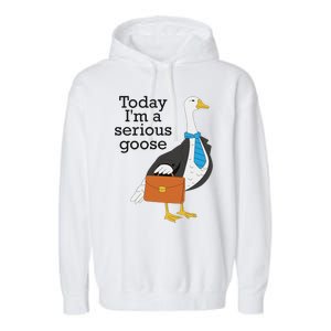 Today IM A Serious Goose Funny Goose Garment-Dyed Fleece Hoodie