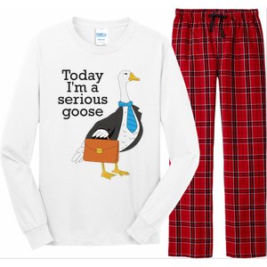 Today IM A Serious Goose Funny Goose Long Sleeve Pajama Set