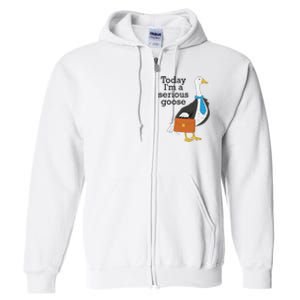 Today IM A Serious Goose Funny Goose Full Zip Hoodie