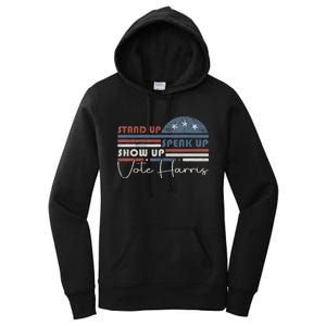 Trump Is A Scab Speak Up Stand Up Show Up Vote Harris Retro Women's Pullover Hoodie