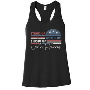 Trump Is A Scab Speak Up Stand Up Show Up Vote Harris Retro Women's Racerback Tank