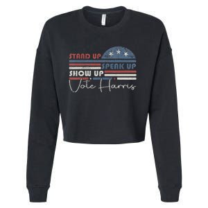 Trump Is A Scab Speak Up Stand Up Show Up Vote Harris Retro Cropped Pullover Crew