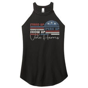 Trump Is A Scab Speak Up Stand Up Show Up Vote Harris Retro Women's Perfect Tri Rocker Tank