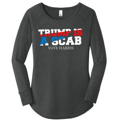 Trump Is A Scab Vote Harris Women's Perfect Tri Tunic Long Sleeve Shirt