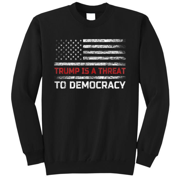 Trump Is A Threat To Democracy US Flag Anti Trump Vintage Sweatshirt