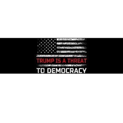 Trump Is A Threat To Democracy US Flag Anti Trump Vintage Bumper Sticker