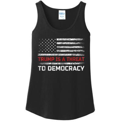 Trump Is A Threat To Democracy US Flag Anti Trump Vintage Ladies Essential Tank