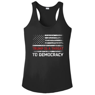 Trump Is A Threat To Democracy US Flag Anti Trump Vintage Ladies PosiCharge Competitor Racerback Tank