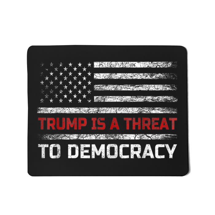 Trump Is A Threat To Democracy US Flag Anti Trump Vintage Mousepad