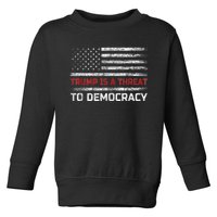 Trump Is A Threat To Democracy US Flag Anti Trump Vintage Toddler Sweatshirt