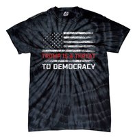 Trump Is A Threat To Democracy US Flag Anti Trump Vintage Tie-Dye T-Shirt