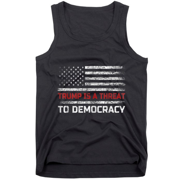 Trump Is A Threat To Democracy US Flag Anti Trump Vintage Tank Top