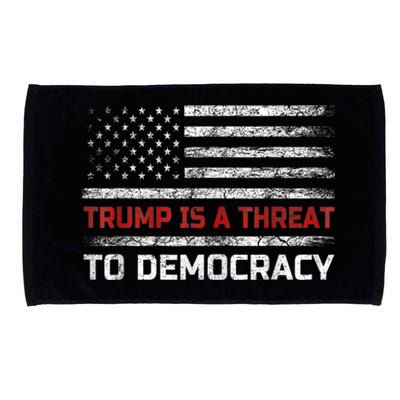 Trump Is A Threat To Democracy US Flag Anti Trump Vintage Microfiber Hand Towel