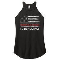 Trump Is A Threat To Democracy US Flag Anti Trump Vintage Women's Perfect Tri Rocker Tank