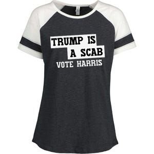 Trump Is A Scab Vote Harris Enza Ladies Jersey Colorblock Tee