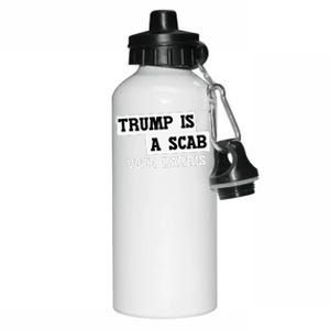 Trump Is A Scab Vote Harris Aluminum Water Bottle 