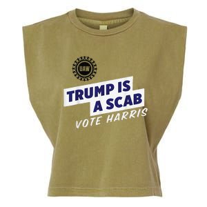 Trump Is A Scab Vote Kamala Harris Funny Uaw Red Garment-Dyed Women's Muscle Tee