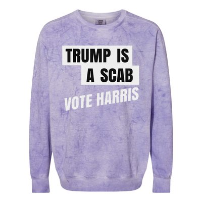 Trump Is A Scab Vote Harris Colorblast Crewneck Sweatshirt