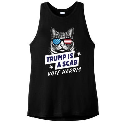 Trump Is A Scab Vote Harris 2024 Ladies PosiCharge Tri-Blend Wicking Tank