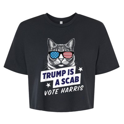 Trump Is A Scab Vote Harris 2024 Bella+Canvas Jersey Crop Tee