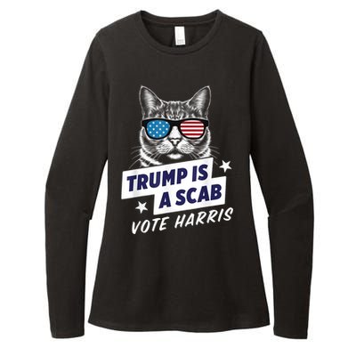 Trump Is A Scab Vote Harris 2024 Womens CVC Long Sleeve Shirt