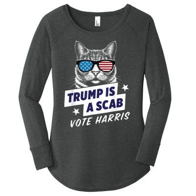 Trump Is A Scab Vote Harris 2024 Women's Perfect Tri Tunic Long Sleeve Shirt