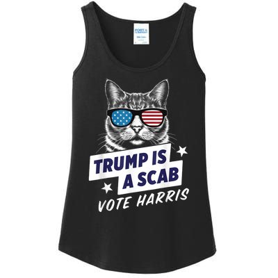 Trump Is A Scab Vote Harris 2024 Ladies Essential Tank