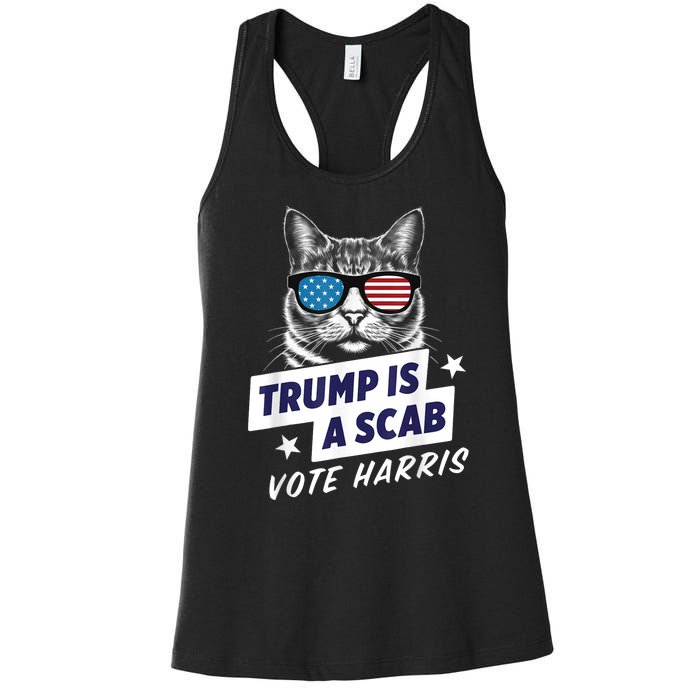 Trump Is A Scab Vote Harris 2024 Women's Racerback Tank