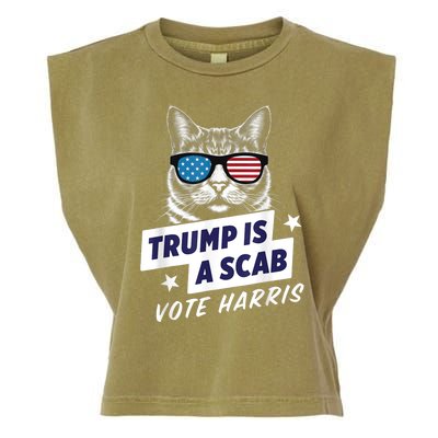 Trump Is A Scab Vote Harris 2024 Garment-Dyed Women's Muscle Tee