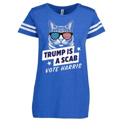 Trump Is A Scab Vote Harris 2024 Enza Ladies Jersey Football T-Shirt