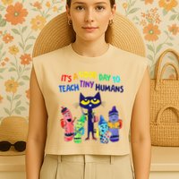 Teacher It's A Good Day To Teach Tiny Humans Garment-Dyed Women's Muscle Tee