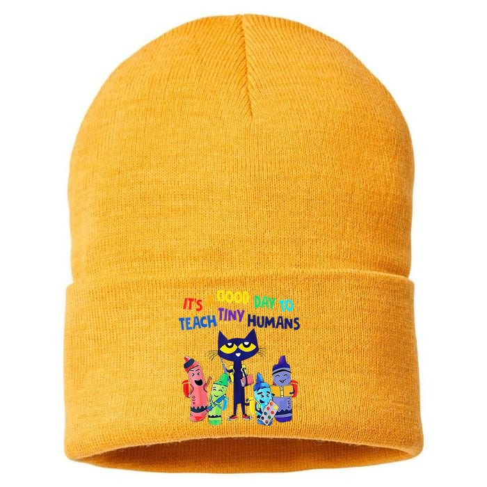 Teacher It's A Good Day To Teach Tiny Humans Sustainable Knit Beanie