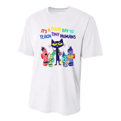 Teacher It's A Good Day To Teach Tiny Humans Youth Performance Sprint T-Shirt