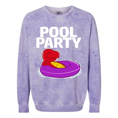 Tgiftrex In A Floater Pool Party Cool Gift Colorblast Crewneck Sweatshirt