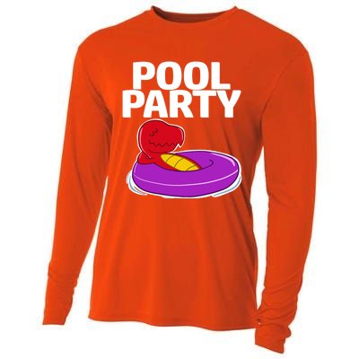 Tgiftrex In A Floater Pool Party Cool Gift Cooling Performance Long Sleeve Crew