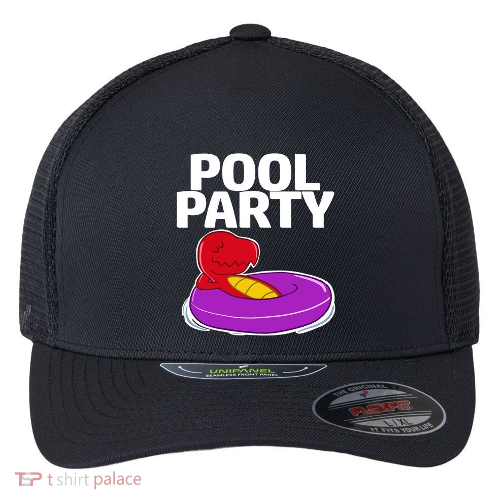 Tgiftrex In A Floater Pool Party Cool Gift Flexfit Unipanel Trucker Cap