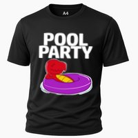 Tgiftrex In A Floater Pool Party Cool Gift Cooling Performance Crew T-Shirt