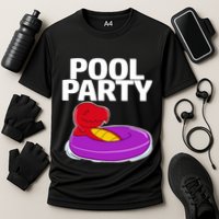 Tgiftrex In A Floater Pool Party Cool Gift Cooling Performance Crew T-Shirt