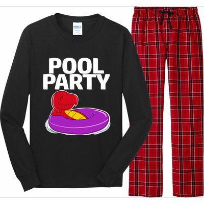 Tgiftrex In A Floater Pool Party Cool Gift Long Sleeve Pajama Set