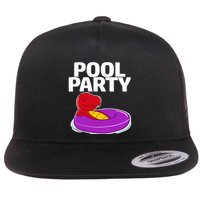 Tgiftrex In A Floater Pool Party Cool Gift Flat Bill Trucker Hat