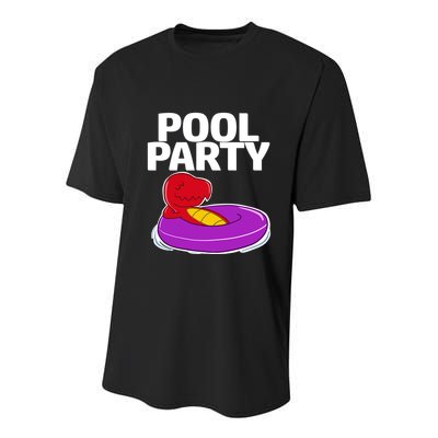Tgiftrex In A Floater Pool Party Cool Gift Youth Performance Sprint T-Shirt
