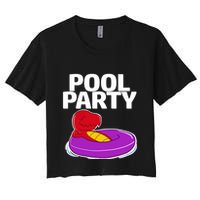 Tgiftrex In A Floater Pool Party Cool Gift Women's Crop Top Tee