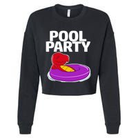 Tgiftrex In A Floater Pool Party Cool Gift Cropped Pullover Crew