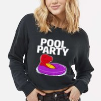 Tgiftrex In A Floater Pool Party Cool Gift Cropped Pullover Crew