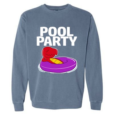 Tgiftrex In A Floater Pool Party Cool Gift Garment-Dyed Sweatshirt